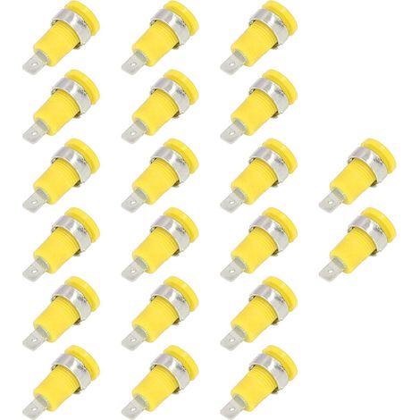 Lot de 20 douilles bananes de 4 mm, anticorrosion, bonnes performances, connectivité solide, accessoires de test électrique (jaune) (1/5)