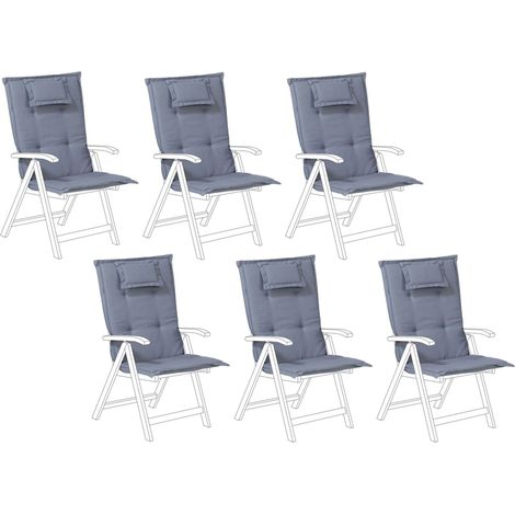 Set of 6 Back/Seat Cushions JAVA/AMANTEA 50 x 70 cm Blue