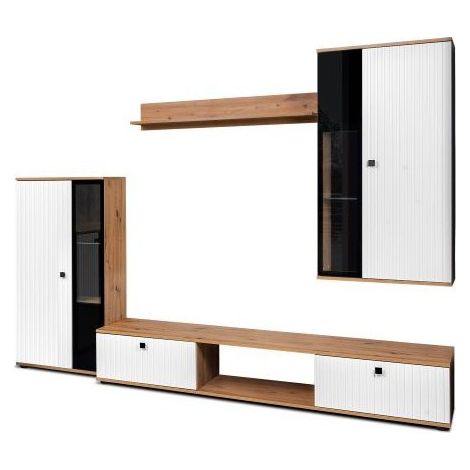 Mueble TV CALI 240 cm roble y blanco