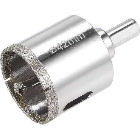 Diamant Foret de scie cloche en verre avec embout pilote central pour verre, céramique carrelage 42mm (1/5)