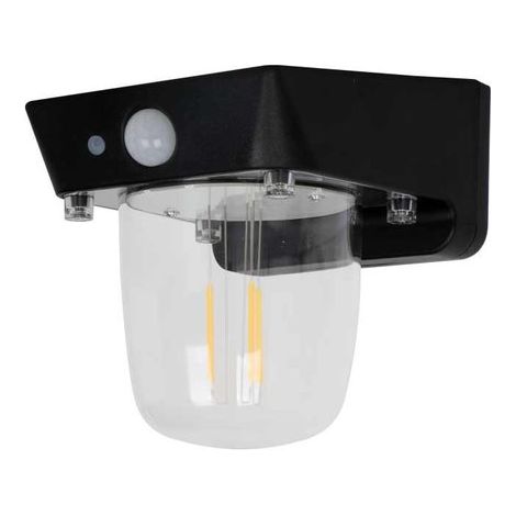 Faro Led Solare Da Parete 1,2W 120LM 3000K Rotondo Trasparente Interrrutore 3 Modalità