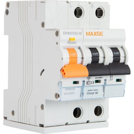 Protector Combinado Sobretensiones Permanentes 180-270V MAXGE 2P 40 A (1/2)