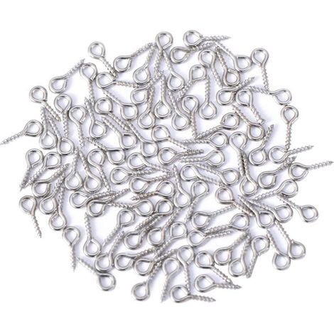 KLVGTIFS PU - Crochets à œil en acier inoxydable 10 mm x 4 mm, vis à œil pour résine, (1/5)