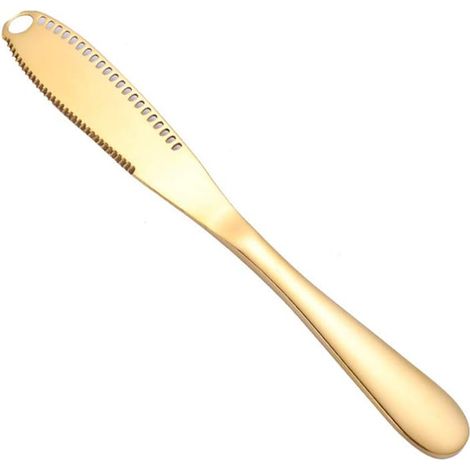 Trancheuse à beurre professionnelle en acier inoxydable 2PCS avec rainure à bord dentelé (doré)