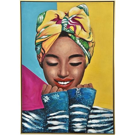 Tableau pop art femme avec coiffe (1/2)