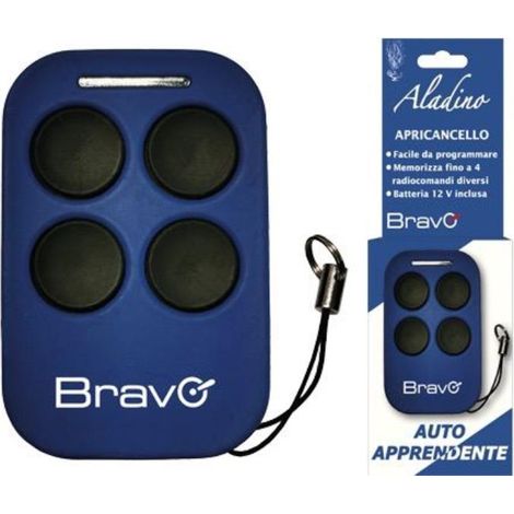 Radiocomando telecomando universale auto apprendente per apertura chiusura cancelli Aladino BRAVO