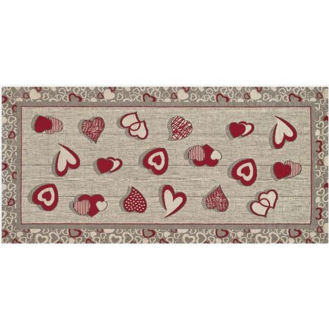 Tappeto passatoia cucina lavabile antiscivolo Lovely Red