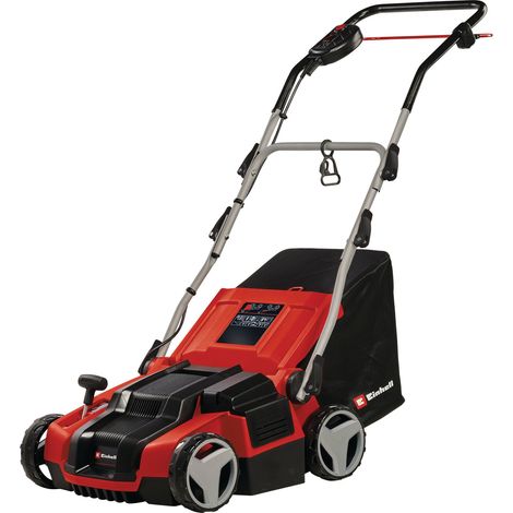Einhell Scarificateur-aérateur électrique GE-SA 1435/1 (1 400 W, largeur de travail 35 cm, profondeur réglable sur 4 niveaux, bac collecteur 28 L)