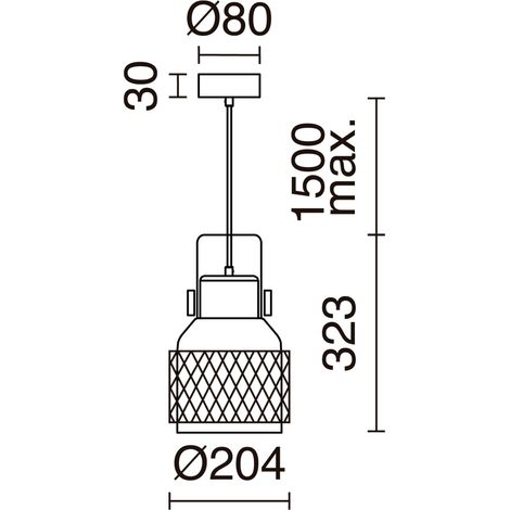 Luminaria para poste GLOBOS E27 IP44 400 mm Negro