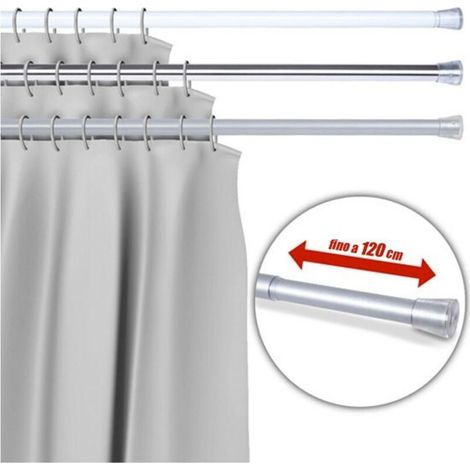 Barre De Rideau De Douche Télescopique 70 Cm à 120 Cm En Aluminium Chromé (1/5)