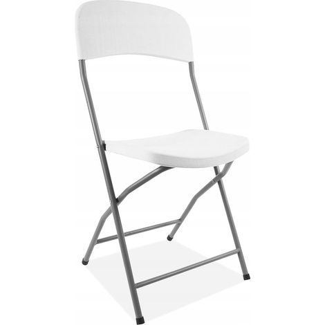 Aga Campingstuhl MR6125 Weiß Klappstuhl mit Starker Metallrahmen Faltbarer Stuhl Bürostuhl Platzsparender Schreibtischstuhl für Gast, 120kg belastbar (1/5)