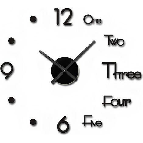 Reloj de pared sin marco, luz nocturna, silencioso, acrílico y metal, para sala de estar, dormitorio, oficina (1/5)