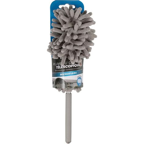 TURBOCAR - Spolverino telescopico per auto - Lunghezza piegata: 27 cm - Lunghezza da aperto: 76 cm - Colore: Grigio - Testa in ciniglia Microfibre - Flessibile, rimovibile e lavabile - Testa 100% (1/5)