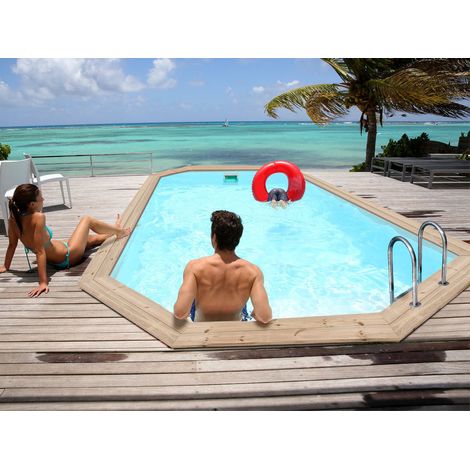 Piscina de madera "Cordoue" - 3.48 x 2.15 x 1.18 m (1/2)