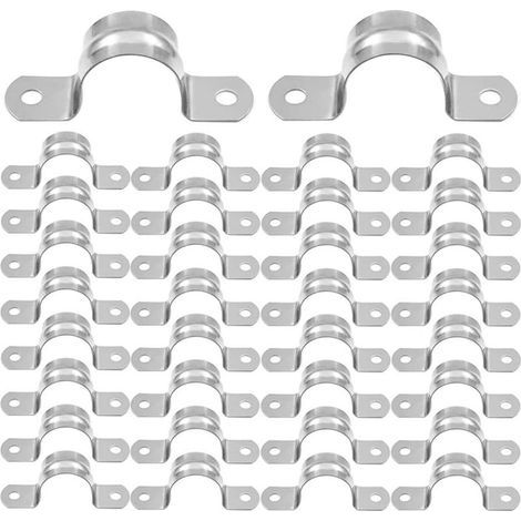 32 Pièces Colliers de U Tuyau 20mm Serre Joint Tuyau 304 Acier Inoxydable Collier de Serrage Pince pour Tuyaux U Collier de Fixation Pince a Collier pour à Maison Cuisine Tuyau 20mm (1/5)