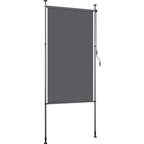 Jiubiaz Tenda verticale Tenda a rullo per esterni Protezione anti-UV Tenda per esterni con barre telescopiche senza foratura Antracite 120 x 270 cm