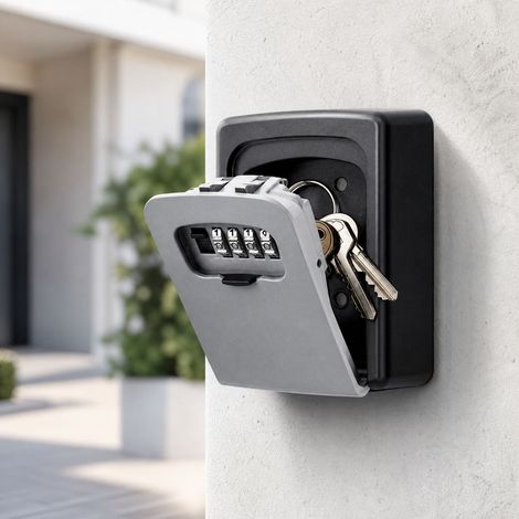 Secure key box with 4-digit combination lock. Reinforced zinc alloy. For indoor and outdoor use. (1/5)