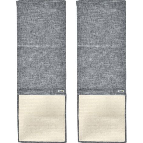 Tapis à griffer pour chat  (lot de 2), 130 x 45 cm, en sisal, gris. Protection contre les griffures pour canapé, meubles et portes.