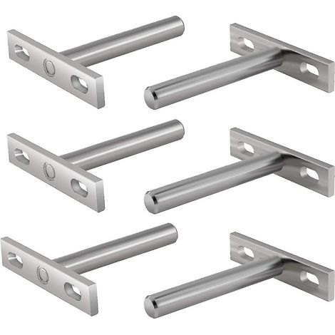 Ensemble de 6 supports métalliques pour étagère flottante, fixation murale invisible, entraxe de 7,6 cm (3 pouces). - AquaForge (1/5)