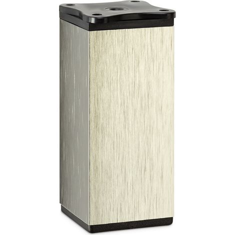 4er Pack - Möbelfuß DAK II 40 x 40 mm Höhe 100 mm Edelstahloptik höhenverstellbar (1/2)