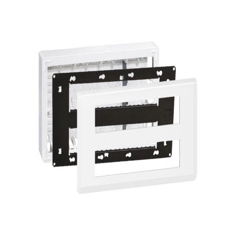 Legrand Mosaic - Kit poste de travail 2 x 10 modules - Saillie - Blanc - Ru00e9f : 080278+080268+078828L (1/4)