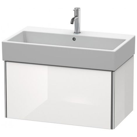 Duravit XSquare Vanity unit à suspension murale 78,4x 46,0 cm, 1 tiroir, pour lavabo Vero Air 235080, Couleur (avant/corps): Flanelle Vernis gris satiné mat soyeux - XS409509090