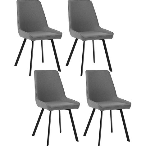 Set 4 Sedie 48x60xH87 cm in Microfibra Fox Grigio Scuro (1/5)