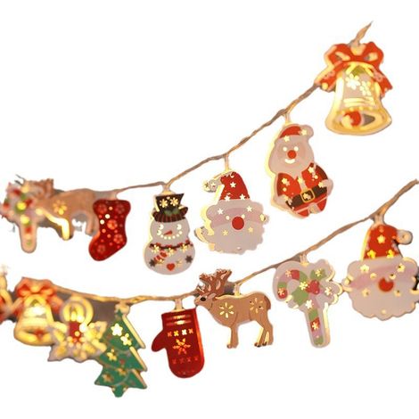 Guirlande lumineuse LED Père Noël, décorations de Noël, fonctionne sur piles, 20 ampoules, 3 mètres de long (1/4)