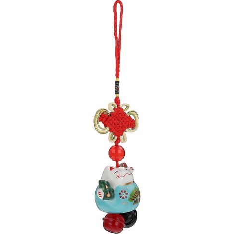 Pendentif porte-bonheur chat en céramique à suspendre à l'intérieur de la voiture (1 pièce) (1/5)