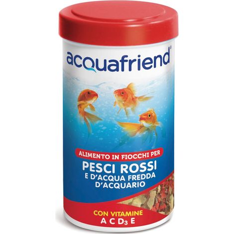 100 ml - 20 g mangime in fiocchi: Mangime in fiocchi con vitamine per pesci rossi e di acqua fredda da acquario