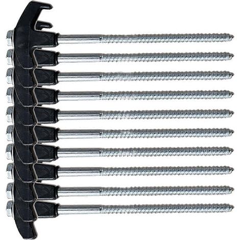 Lot de 10 vis d'ancrage robustes M8 pour tentes, pour une fixation sécurisée au sol. (1/5)