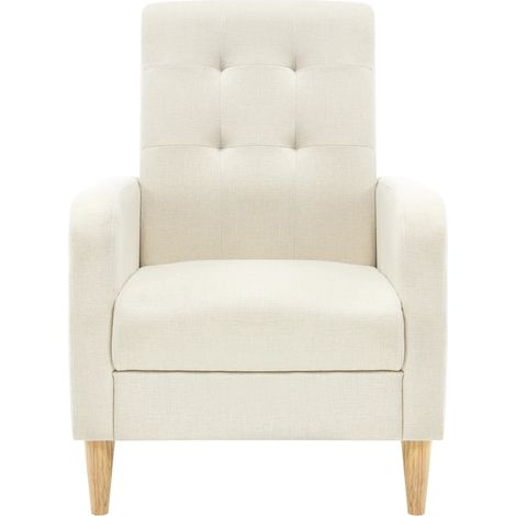 Fauteuil TV en lin avec structure en bois massif, 68x90,5x73,5 cm, capacité 150 kg (1/5)