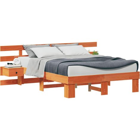 Maison Exclusive - Estructura de cama Marrón 135 x 190 cm Madera
