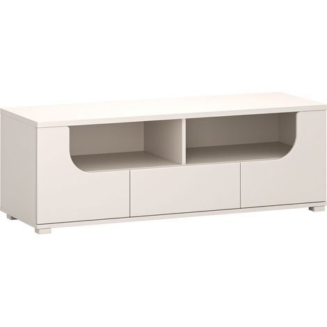Selsey Valles – TV-Lowboard mit Schublade und offenen Fächern, 130 cm, kaschmirgrau
