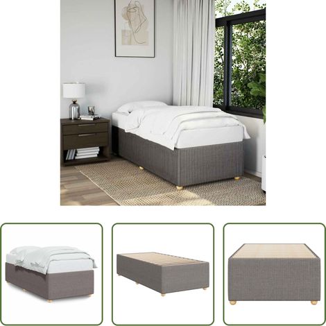 vidaXL Schlafzimmer -  Bettgestell ohne Matratze Taupe 90x190 cm Stoff (1/5)