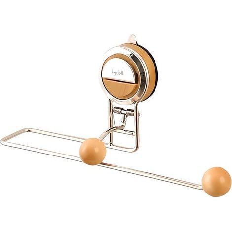 Porte-rouleau de cuisine à ventouse - Porte-rouleau de cuisine avec ventouse puissante - Avec levier à ressort automatique et crochet en L - Porte-rouleau de papier toilette en métal robuste pour la c (1/5)