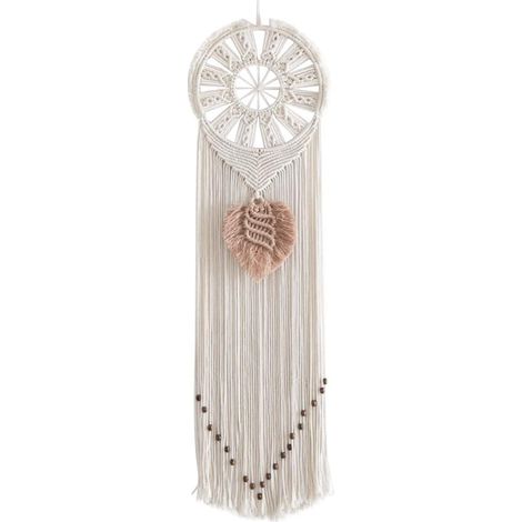 Attrape-rêves artisanal bohème pour chambre, décor mural avec carillons éoliens, tenture en macramé, taille unique, fait main (1/5)