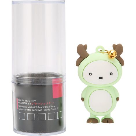 Clé USB 2.0 Style Cartoon Mignon Antichoc Portable 128GB Vert Clair pour PC Portable (1/5)