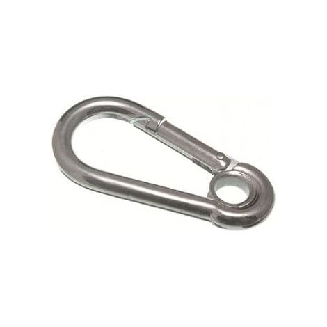 One Stop DIY Lot de 10 mousquetons à ressort avec œillet en acier BZP M6