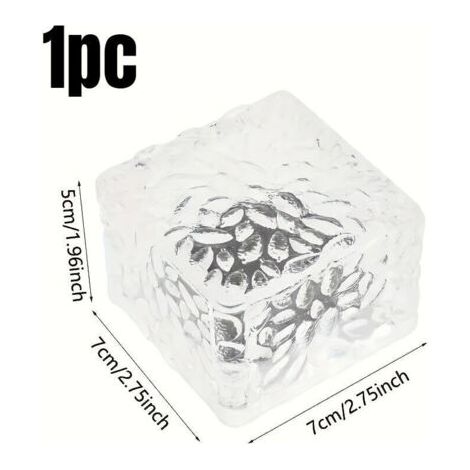 Lampes Solaires d’Allée Effet Cube Roche de Glace – LED avec Capteur de Lumière pour Jardin et Décorations Festives (1/5)
