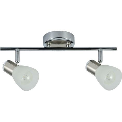 Multiprise 2xe14 en chrome/nickel, mesure 16 x 36,5 x 10 cm. Parfaite pour éclairer et décorer n'importe quel espace avec style. Idéale pour votre maison.