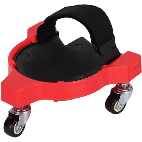 Ginocchiere scorrevoli salva-lavoro, cinturino di sicurezza KneeBlade, con ruote scorrevoli, non marine (rosso) -Crezuo