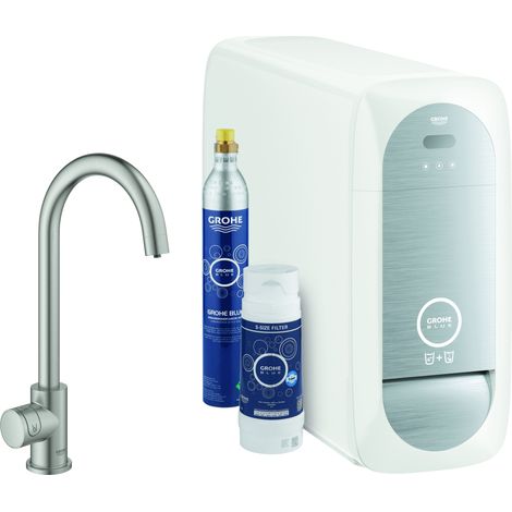 Juego básico monomando de fregadero Grohe Blue Home, 153 mm de (1/3)