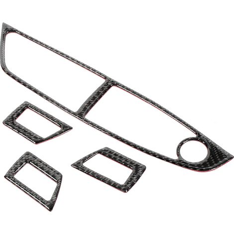4PCs Fibre de Carbone Trim Couvercle Autocollant pour Panneau de Lève-Vitre Voiture Compatible Série 5 F10 2011-2018 (1/3)