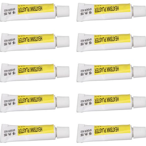 Lot de 10 tubes de colle thermoconductrice de 5 g chacun, forte adhérence (1,5 MPa), pour dissipateur thermique de carte graphique LED. (1/4)