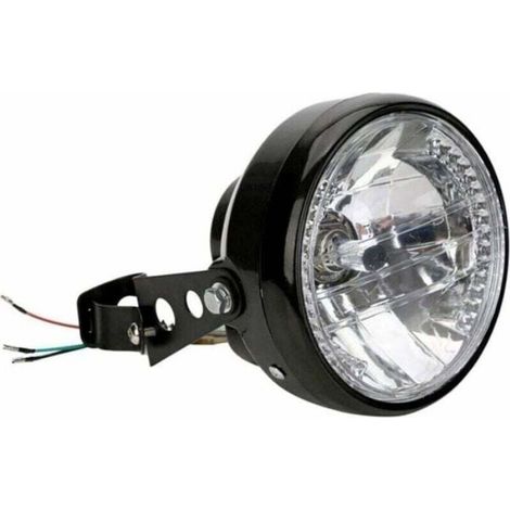 Phare de moto rond LED - - 17,8 cm - Plastique ABS - Lentille PC - Imperméable - Résistant aux intempéries (1/4)