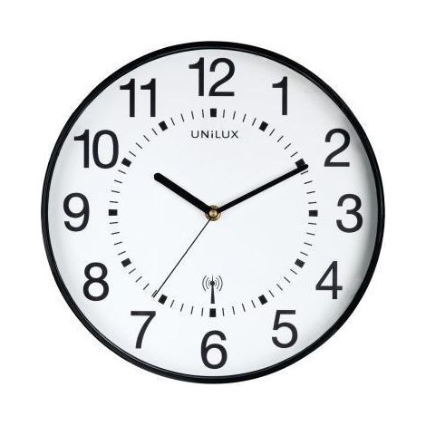 Unilux Horloge moderne noire diamètre 30 cm radio-pilotée (1/3)