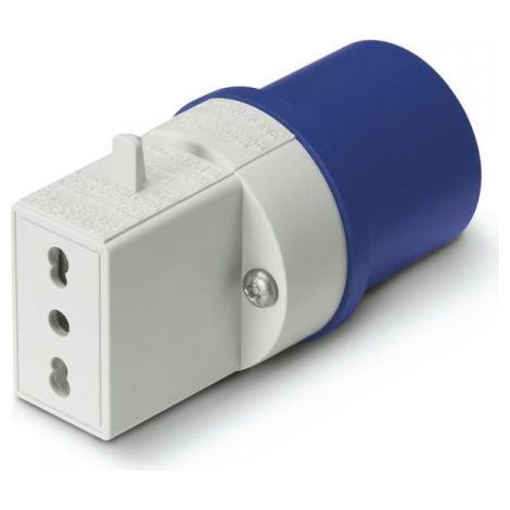 Adattatore ip20 16a 2p+t 250v 6h 1 biv scame serie adapto 610.380