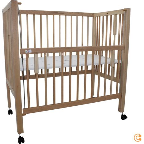[GEBRAUCHT] B-Ware Ti Ssi Beistellbett Bett Maxi Boxspring Rollen Bett Verschlussgitter Natur Braun