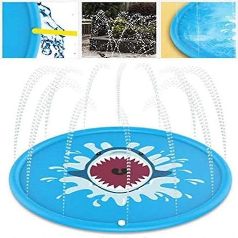 Coussin arroseur de plage en forme de requin, 170 cm, idéal pour les jeux d'été en extérieur. (1/5)
